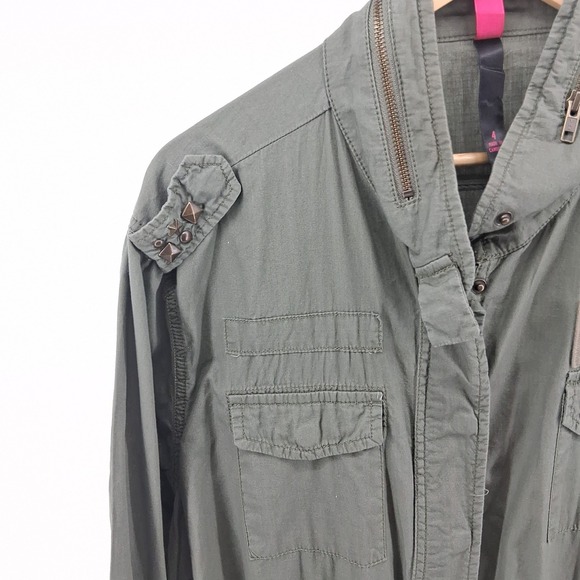 Pure Energy Olive Green Military Style Jacket Utility Gorpcore Sz 4X Studded - Picture 4 of 16
